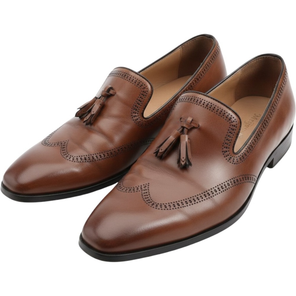 MEIJIANA Mens Oxford‎ Loafers Tassels Brown Leather SIZE 10